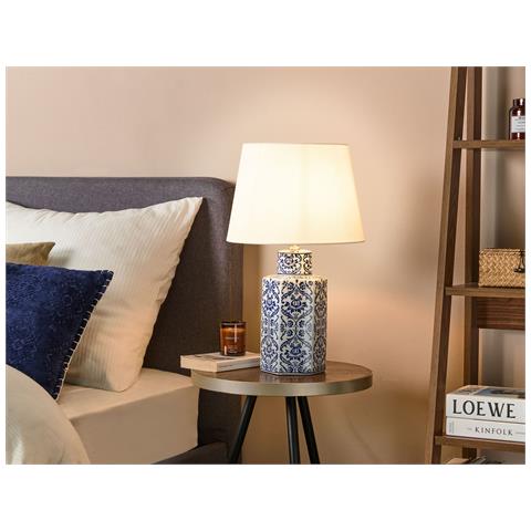 Lampada Da Tavolo Marcelin Porcellana Bianco /blu - Foto 1