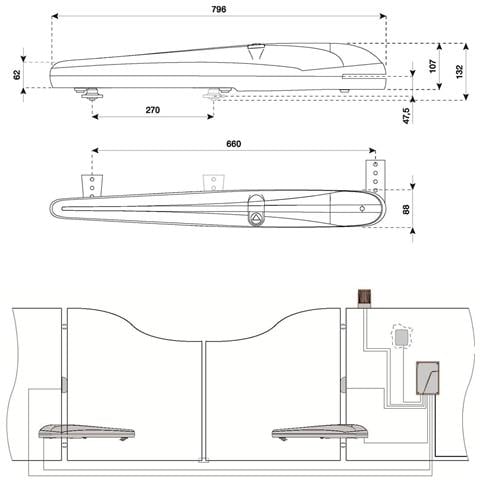 Kit Automazione Cancello 4,2 Metri 2 Ante Motori Bob21m Vite Rullata 230 V Corsa 325 Mm Spinta 1800 Nm Sblocco A Chive - Foto 2