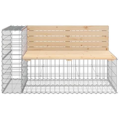 Panca Da Giardino Con Cesto Gabbione In Legno Massello Di Pino - Foto 2