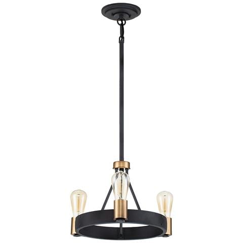 Lampadario Industrial Nordico Silas Acciaio Zinco Antico Ottone 3 Luci E27 - Foto 1
