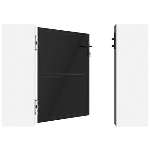 Cancello In Acciaio 1m Nali H. 120cm Nero Opaco + 2 Montanti In Acciaio Dario - Foto 2