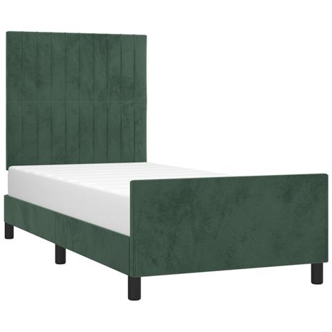 Giroletto Senza Materasso Verde Scuro 90x200 Cm In Velluto - Foto 3