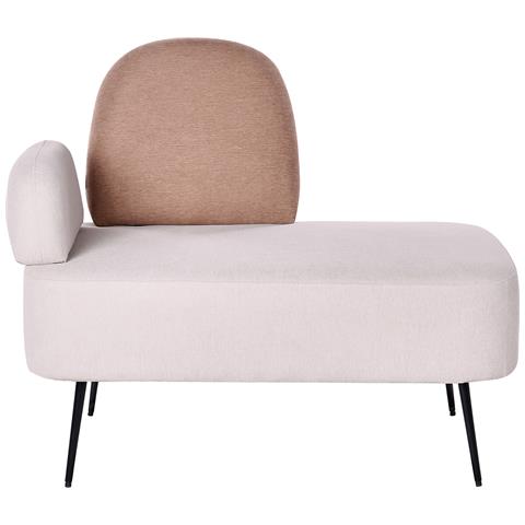 Chaise Longue Versione Sinistra Arcey Tessuto Marrone - Foto 2
