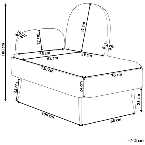 Chaise Longue Versione Sinistra Arcey Tessuto Marrone - Foto 8