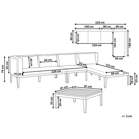 Set Di Divani Angolari Da Giardino 4 Posti Bracciano Lato Sinistro Legno Di Acacia Certificato Beige Chiaro - Foto 2