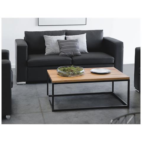 Divano 2 Posti Helsinki Pelle Naturale Nero - Foto 1