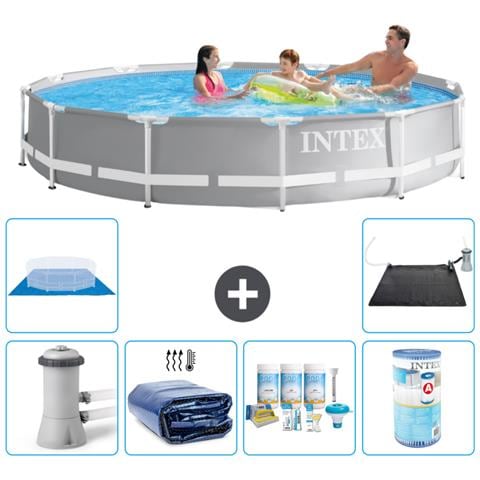 Piscina Fuori Terra - In Giro - 366x76 Cm - Grigio - Include Accessori Coordinati A2122 - Foto 1