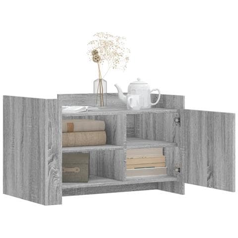 Lusso Casadino -  Tavolino Salotto Grigio Sonoma 80x50x50 Cm Legno Multistrato - Foto 2