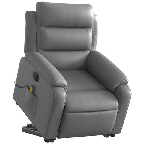 Lusso Casadino -  Poltrona Alzapersona Elettrica Reclinabile Grigio In Similpelle - Foto 2