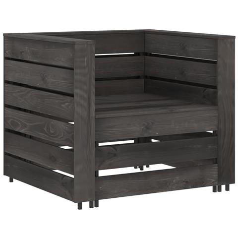 Lusso Casadino -  Set Divani Da Giardino Su Pallet 2 Pz In Pino Impregnato Grigio - Foto 1