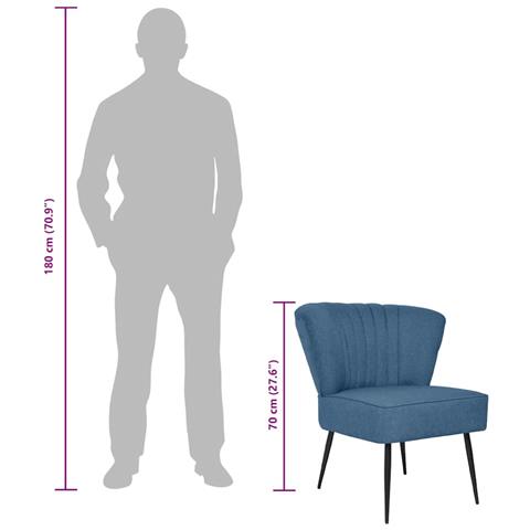 Sedia Da Cocktail Blu In Tessuto - Foto 7