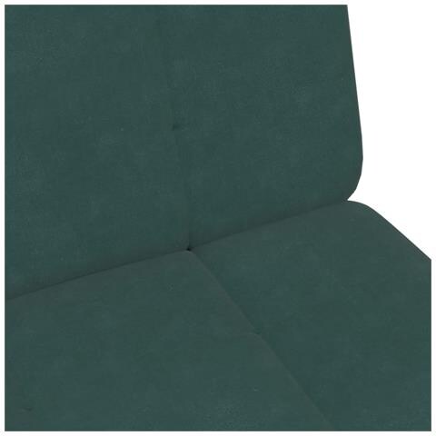 Divano Letto a 2 Posti con Poggiapiedi Verde Scuro in Velluto - Foto 9