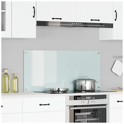 Schienale Cucina Bianco 110x50x0,6 cm in Vetro Temperato - - Foto 2