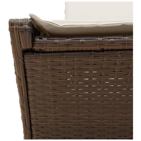 Lettino Prendisole con Cuscini Marrone in Polyrattan - Foto 9