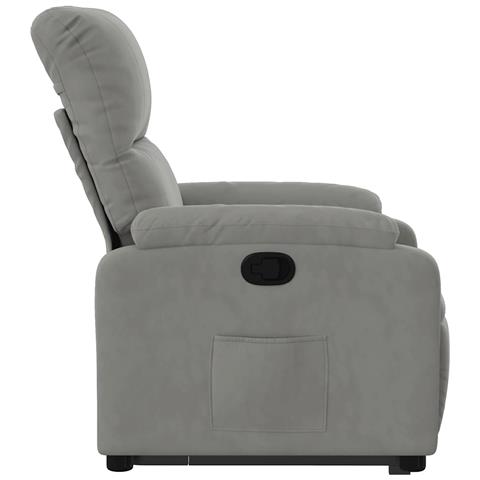 Poltrona Alzapersona Reclinabile Grigio Chiaro Microfibra - Foto 9
