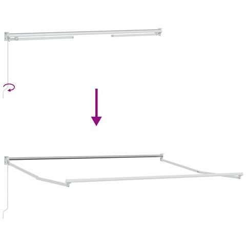 Tenda Retrattile Manuale  Rossa 300x250 cm, Tessuto di Ricambio per Tenda  per Struttura 3x2,5 m Rossa - Foto 9