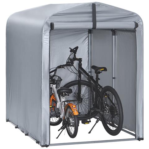 Garage Auto Per Esterno Tenda Per Bicicletta Box Moto Impermeabile Tendone Per Auto Moto E Attrezzi Capanno Da Giardino E Ripostiglio Da Esterno Argento 120x176x163 Cm Kls11-k - Foto 1