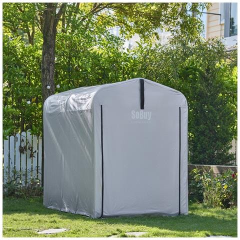 Garage Auto Per Esterno Tenda Per Bicicletta Box Moto Impermeabile Tendone Per Auto Moto E Attrezzi Capanno Da Giardino E Ripostiglio Da Esterno Argento 120x176x163 Cm Kls11-k - Foto 8