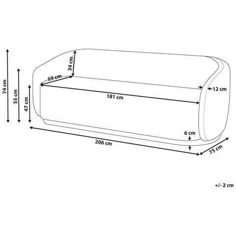 Divano 2 Posti Sipo Bouclé Beige - Foto 8