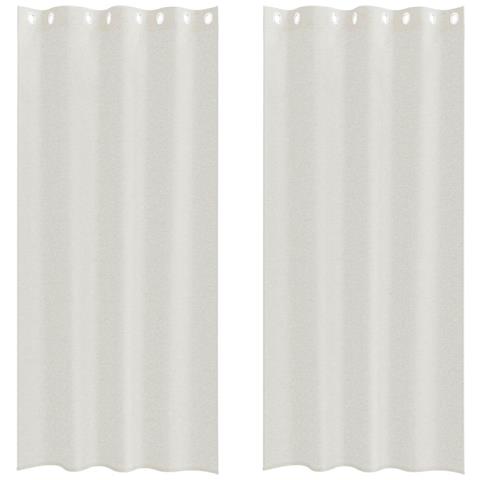 Tende con tende 2 pcs Crema Poliestere - Foto 1