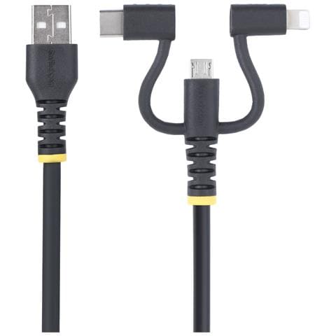 Cavo di Ricarica USB robusto da 1m, Da USB a Lightning /Micro-USB /Tipo-C, certificato Apple MFi, rivestimento in aramide, cavo universale di ricarica USB 3 in 1 per iPhone /iPad /Android - Foto 9