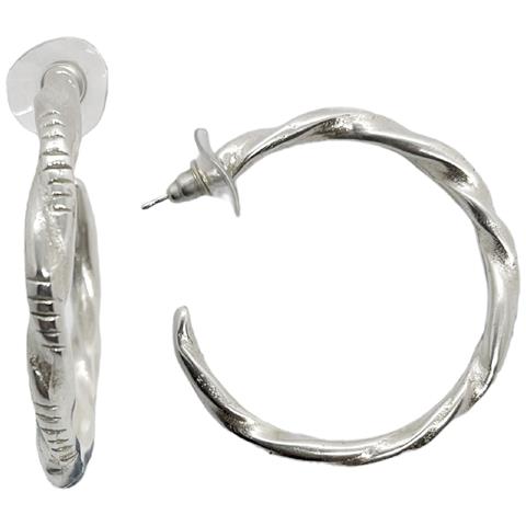 Twister Pq Creole Hoop Placcato Argento - Foto 1