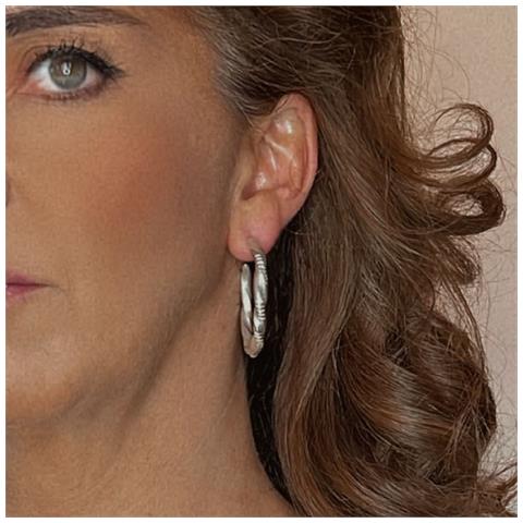 Twister Pq Creole Hoop Placcato Argento - Foto 3