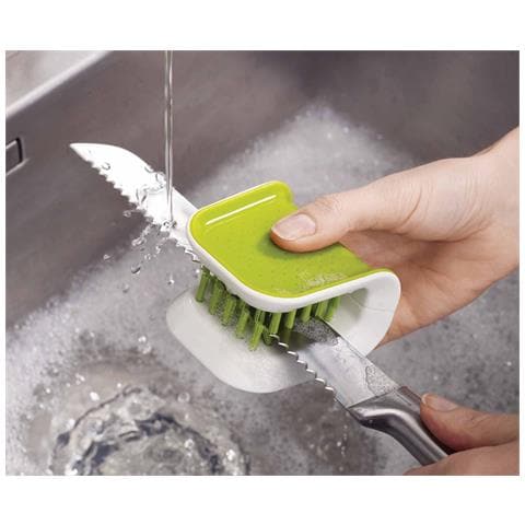 Spazzola Bladebrush Per Pulire Coltelli E Posate Design Innovativo Per Pulizia Sicura Degli Utensili Affilati Colore Verde Facile Da Usare E Pulire - Foto 2