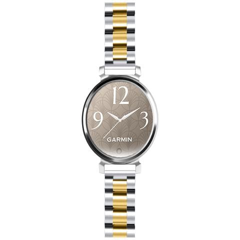 Cinturino In Acciaio Inossidabile A Tre Perle Compatibile Con Garmin Lily 2 - 14mm Silver+gold - Foto 1
