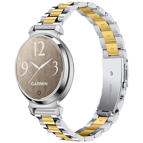 Cinturino In Acciaio Inossidabile A Tre Perle Compatibile Con Garmin Lily 2 - 14mm Silver+gold - Foto 5