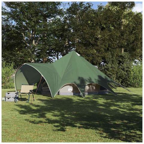 Tenda Teepee con tetto Verde e Grigio 600 x 600 x 347 cm - Foto 2