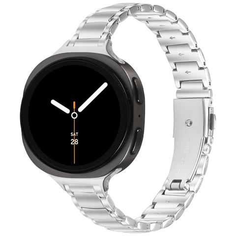 Elegante Bracciale A Tripla Maglia In Acciaio Inossidabile Compatibile Con Samsung Galaxy Watch8/8 Classic Silver - Foto 2