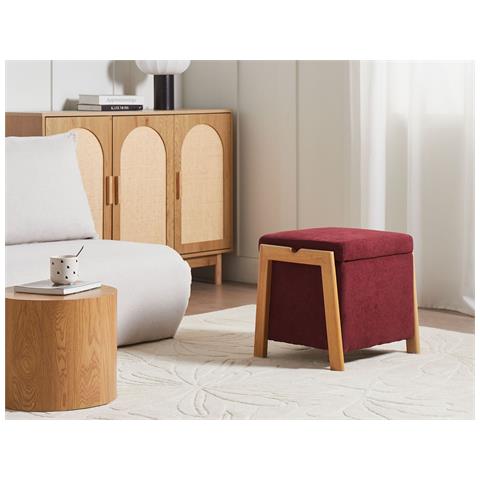 Pouf Contenitore Edland Tessuto Bordeaux - Foto 1