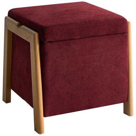 Pouf Contenitore Edland Tessuto Bordeaux - Foto 2