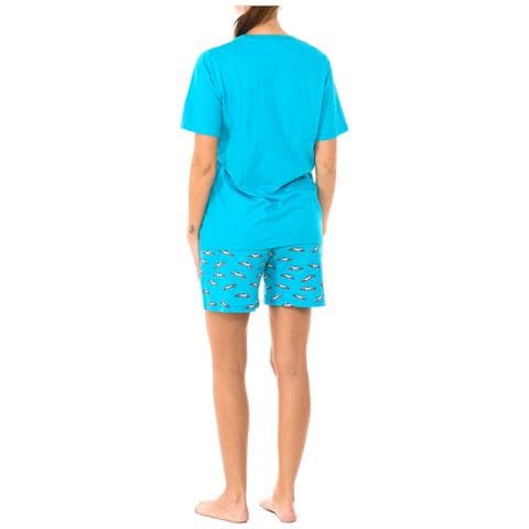 Pigiama Estivo Da Donna A Maniche Corte In Cotone Kl40000 - Foto 3