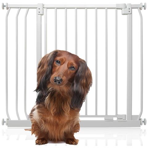 Bettacare Cancelletto Per Cani Elite Con Montaggio A Pressione, 80cm - 89cm, Bianco Opaco - Foto 1