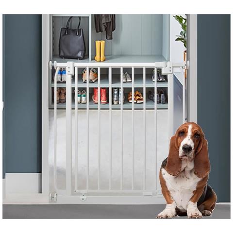 Bettacare Cancelletto Per Cani Elite Con Montaggio A Pressione, 80cm - 89cm, Bianco Opaco - Foto 4