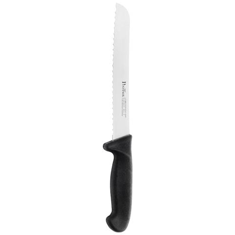 Coltello pane Professionale P-9000 - Lama da 20cm in Acciaio Inox Forgiato - Manico Antiscivolo ergonomico nero - Per Pane, Baguette e Panificati - per Uso Domestico e Professionale - Made in Italy - Foto 1