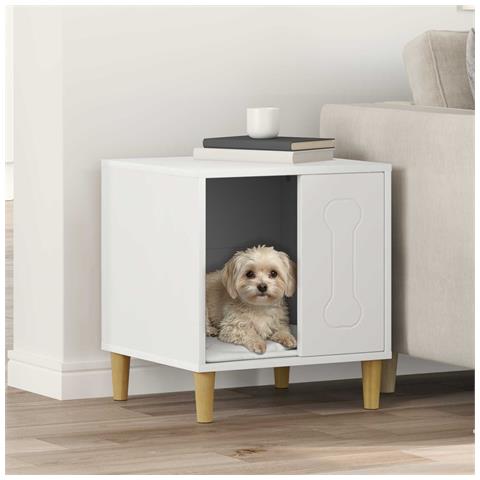 Cuccia per cani Bianco 44 x 42 x 49 cm Legno multistrato - Foto 2