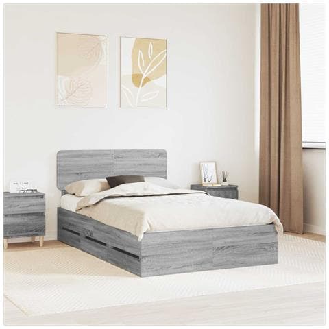 Struttura del letto con cassetto Grigio Sonoma 120 x 200 cm - Foto 2
