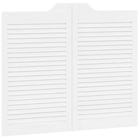 Porte Swing Bianco 80 x 50 cm Legno Massello di Pino - Foto 1