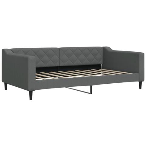 Letto da Giorno Grigio Scuro 100x190 cm in Tessuto - Foto 1