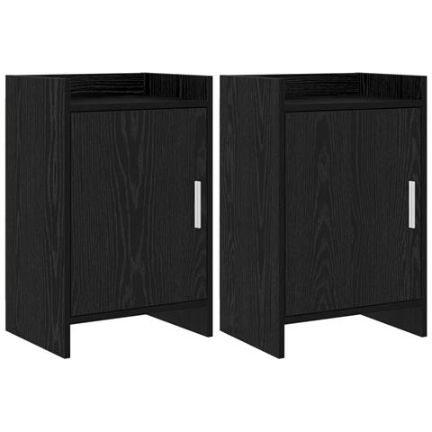 Comodini 2 pcs Rovere Nero 40 x 30 x 60 cm Legno ingegnerizzato - Foto 1