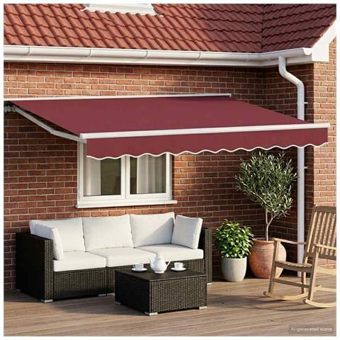 Cornice per Tenda Manuale con LED Borgogna e Bianco 2,5 x 2 m - Foto 2