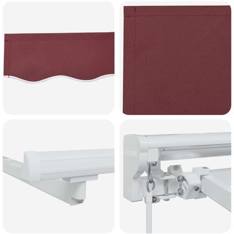 Cornice per Tenda Manuale con LED Borgogna e Bianco 2,5 x 2 m - Foto 9