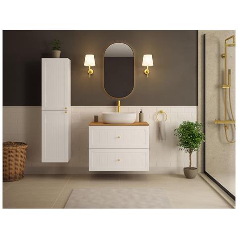 Mobile sottolavabo, Nero, 160 cm, 4 cassetti con chiusura ammortizzata, Mobili da bagno - Foto 2