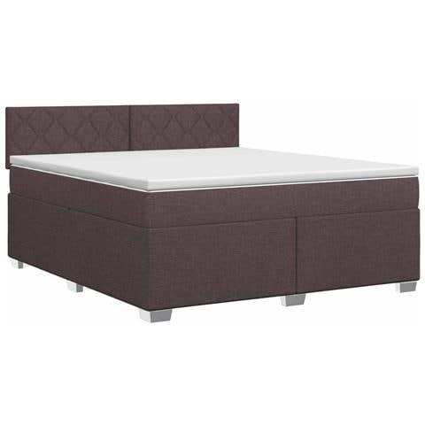 Letto box spring con materasso Marrone Scuro 180 x 200 cm - Foto 1