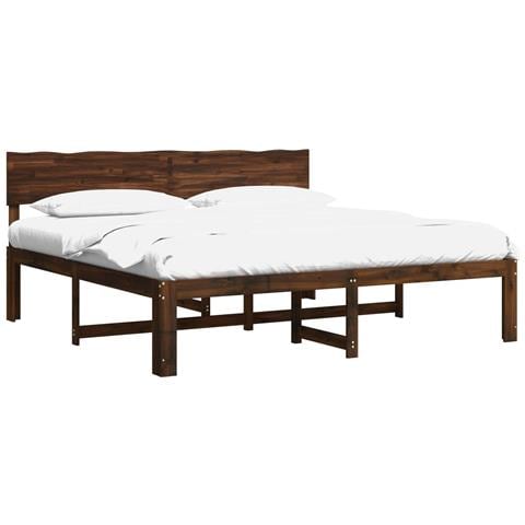 Letto matrimoniale con testiera ROSTOCK Marrone Scuro - Foto 1