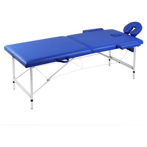 Lettino Pieghevole Da Massaggio Blu 2 Zone Con Telaio Alluminio - Foto 1