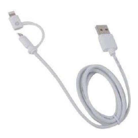 MUUSC0120, USB A, Micro-USB B / Lightning, Maschio / maschio, Dritto, Dritto, Bianco - Foto 1